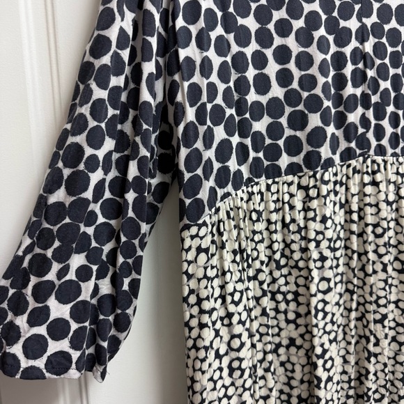 Anthropology Maeve Black and White Polka Dot Dress XL - Picture 4 of 5